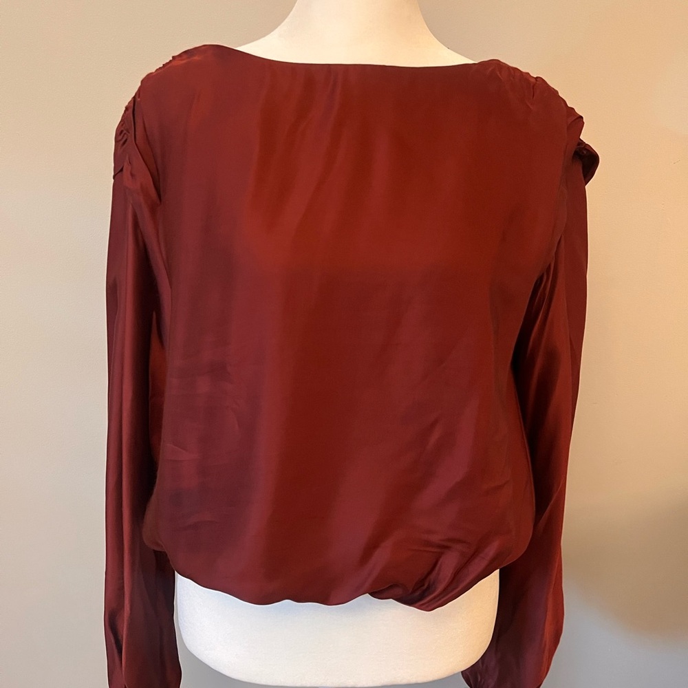 Anthropologie rust orange blouse lined. XS